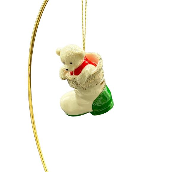 Mikasa Holiday Magic Bear/Stocking Ornament - Picture 1 of 4